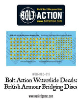 Bolt Action British Armour Bridging discs decal sheet